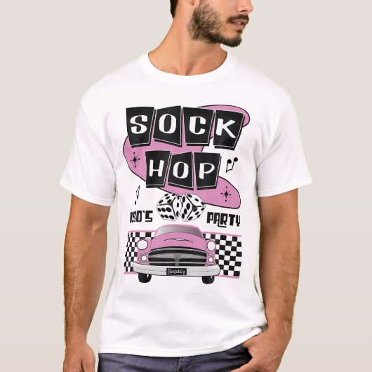 1950S sok hop dans partij retro 50s kostuum rock T-shirt (Voorkant)