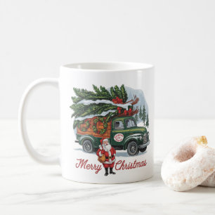 1950s-stijl Classic truck Kerstmis Koffiemok
