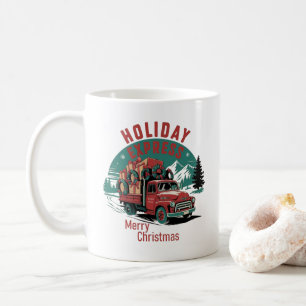 1950s-stijl Classic truck Kerstmis Koffiemok