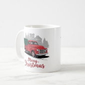 1950s-stijl Classic truck Kerstmis Koffiemok (Voorkant links)