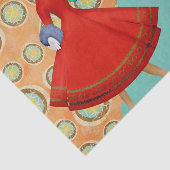 1950s Stijl Kerstmis Vrouw met Cadeaus Tissuepapier (Detail)