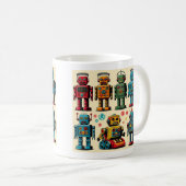 1950's stijl speelgoed robots koffiemok (Voorkant rechts)