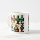 1950's stijl speelgoed robots koffiemok (Voorkant links)