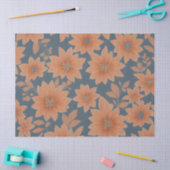 1950s Stoffig Blauw Sinaasappel Retro Mid Century Tissuepapier (Craft)