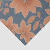 1950s Stoffig Blauw Sinaasappel Retro Mid Century Tissuepapier (Detail)