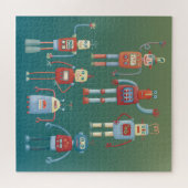 1950s Style Cute Retro Fun-robots Legpuzzel (Horizontaal)