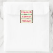 1950's Style Impeach Convict Remove Vierkante Sticker (Tas)