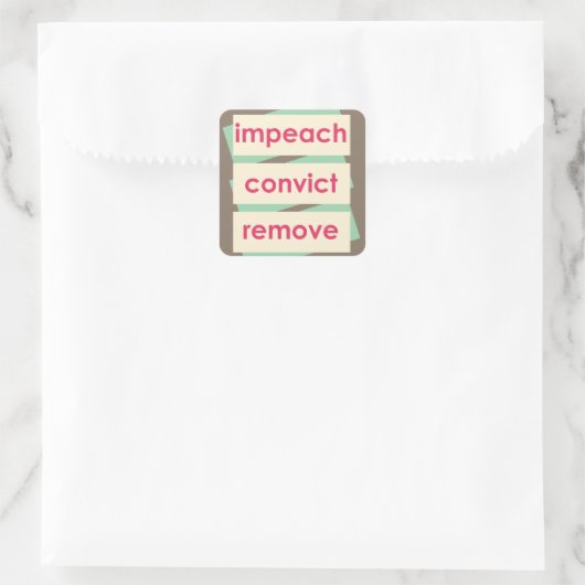 1950's Style Impeach Convict Remove Vierkante Sticker (Tas)