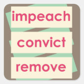 1950's Style Impeach Convict Remove Vierkante Sticker (Voorkant)