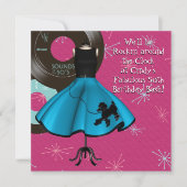 1950's Thema Verjaardagsfeest Kaart (Voorkant)