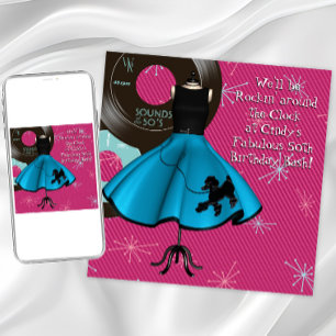 1950's Thema Verjaardagsfeest Kaart