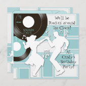 1950's Thema Verjaardagsfeest Uitnodigingen (Voorkant / Achterkant)