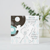 1950's Thema Verjaardagsfeest Uitnodigingen (Staand voorkant)