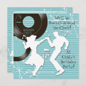 1950's Thema Verjaardagsfeest Uitnodigingen (Voorkant / Achterkant)