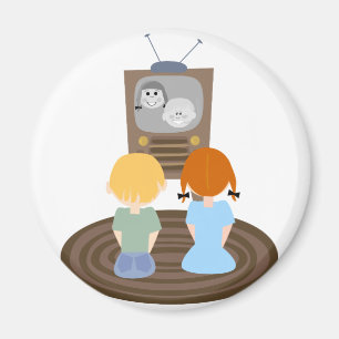 1950's TV kijken naar Kinderen Magneet