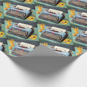 1950s typemachine en afbeelding cadeaupapier (Hoek)