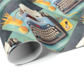 1950s typemachine en afbeelding cadeaupapier (Rol Hoek)