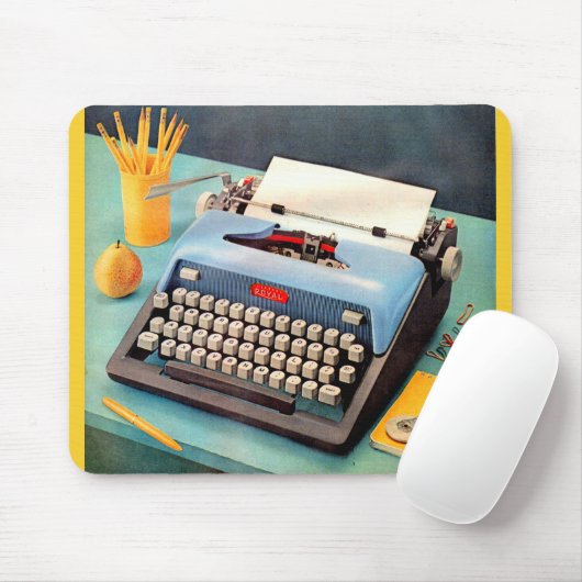 1950s typemachine en afbeelding muismat (Met muis)