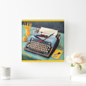 1950s typemachine en afbeelding vierkante klok (Huis)