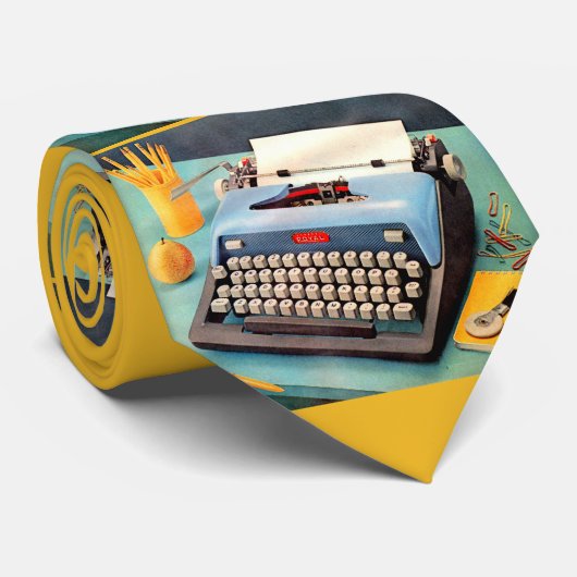 1950s typemachine stropdas (Opgerold)