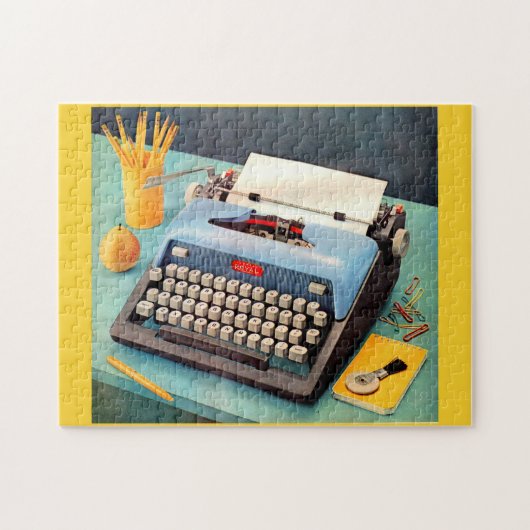 1950s typewriter advertentie afbeelding legpuzzel (Horizontaal)
