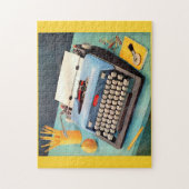 1950s typewriter advertentie afbeelding legpuzzel (Verticaal)