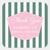 1950s Vakantie Roze en Groen Vrijgezellenfeest Fav Vierkante Sticker (Voorkant)