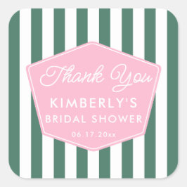 1950s Vakantie Roze en Groen Vrijgezellenfeest Fav Vierkante Sticker