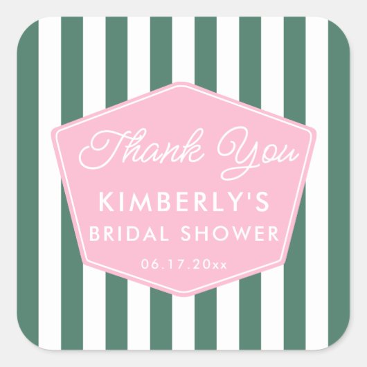 1950s Vakantie Roze en Groen Vrijgezellenfeest Fav Vierkante Sticker (Voorkant)