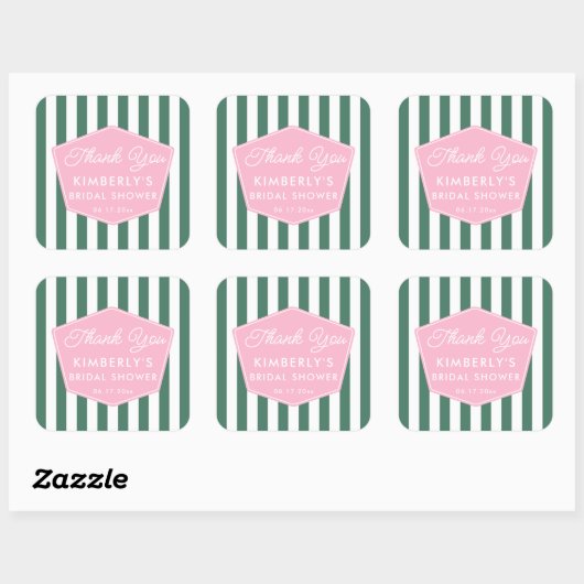 1950s Vakantie Roze en Groen Vrijgezellenfeest Fav Vierkante Sticker (Vel)