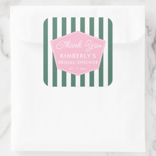 1950s Vakantie Roze en Groen Vrijgezellenfeest Fav Vierkante Sticker (Tas)