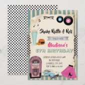 1950s verjaardagsfeest uitnodiging (Voorkant / Achterkant)