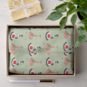 1950's Vintage Kerst Serie Ontwerp 4 Tissuepapier (Geschenk)