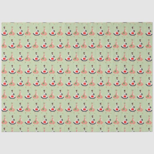 1950's Vintage Kerst Serie Ontwerp 4 Tissuepapier (Voorkant)