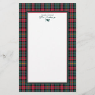 1950s Vintage Kerstmis Plaid Gepersonaliseerd Briefpapier