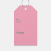 1950s Vintage Kerstmis Retro Roze & Groen Cadeaulabel (Achterkant)