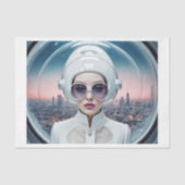 1950s vrouw in grote glazen en plexiglas tissuepapier (Voorkant)