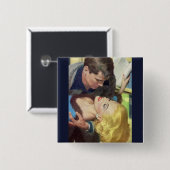 1950s warme kantoor romance vierkante button 5,1 cm (Voorkant /achterkant)