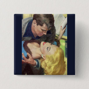 1950s warme kantoor romance vierkante button 5,1 cm