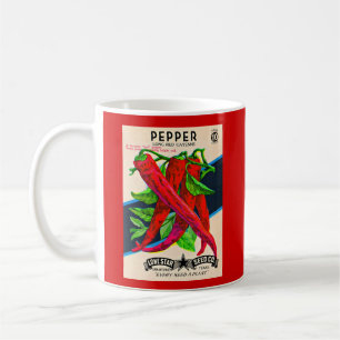 1950s zaadpakket kayenne peper print koffiemok