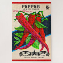 1950s zaadpakket kayenne peper print