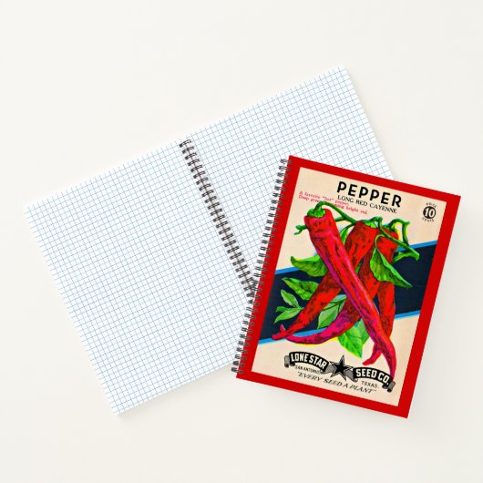 1950s zaadpakket kayenne peper print notitieboek (Binnen)