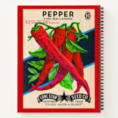 1950s zaadpakket kayenne peper print notitieboek (Achterkant)