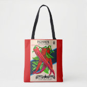 1950s zaadpakket kayenne peper print tote bag (Voorkant)