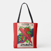 1950s zaadpakket kayenne peper print tote bag (Achterkant)