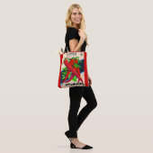 1950s zaadpakket kayenne peper print tote bag (Op model)