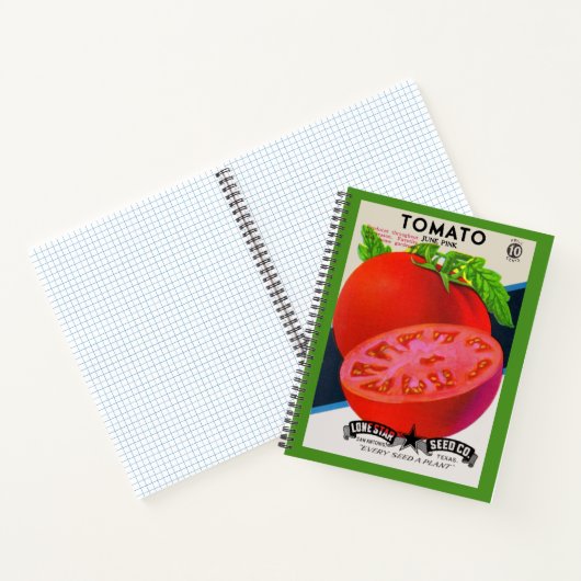 1950s zaadpakket tomaten afdrukken notitieboek (Binnen)