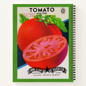 1950s zaadpakket tomaten afdrukken notitieboek (Achterkant)