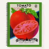 1950s zaadpakket tomaten afdrukken notitieboek (Voorkant)