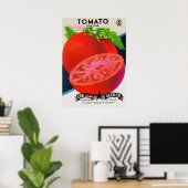 1950s zaadpakket tomaten afdrukken poster (Thuiskantoor)